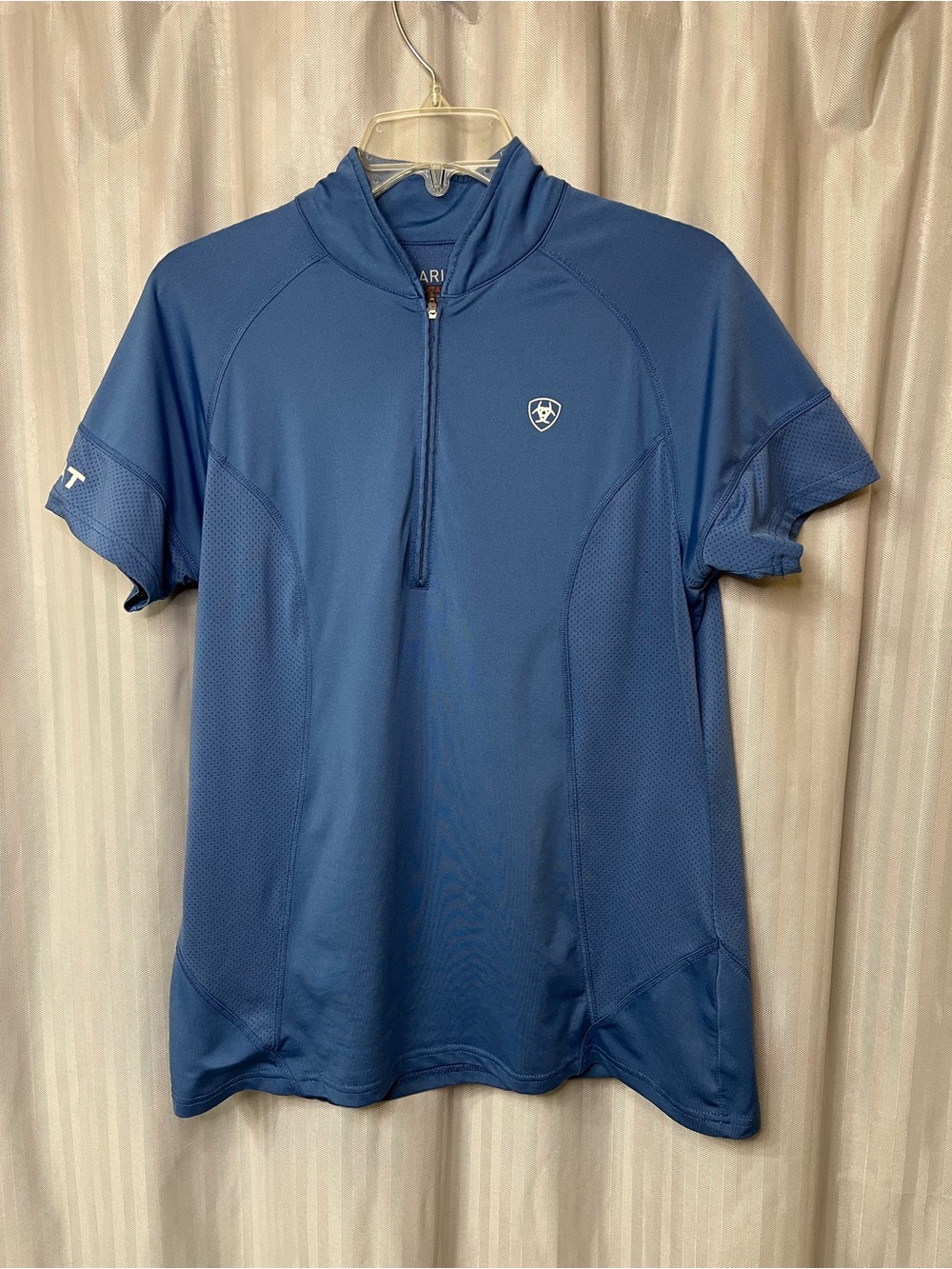 Ariat Tek women’s short-Sleeve Quarter-Zip Polo - Navy Blue size L